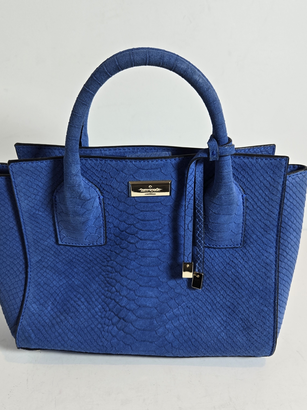 kate spade Royal Blue Textured Tote with Gold Hardware